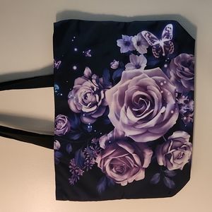 NEW- Tote Bag, Shoulder Bag- Flowers, Butterflies